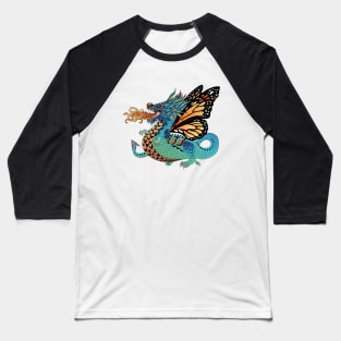 Monarch Butterfly Fire Breathing Dragon Baseball T-Shirt